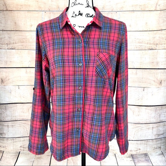 Victoria's Secret Other - Victoria’s Secret Cotton Plaid Pajama Top Size M